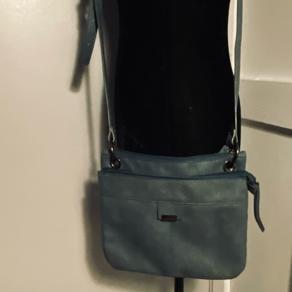 Mia and Luca beautiful shade of Blue in a vegan leather Crossbody Bag - Picture 10 of 12